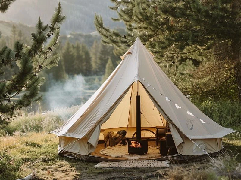 Canvas tält med spis till salu